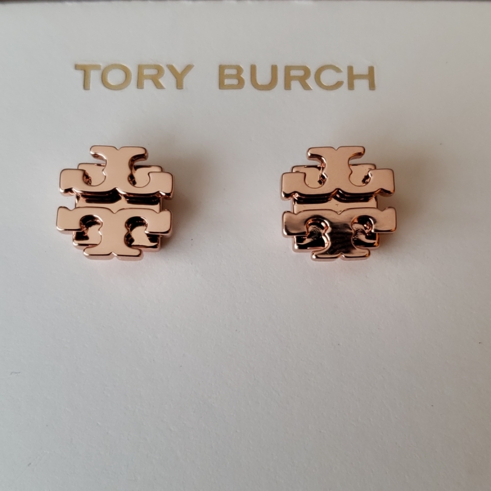 Tory Burch Logo Stud Earrings